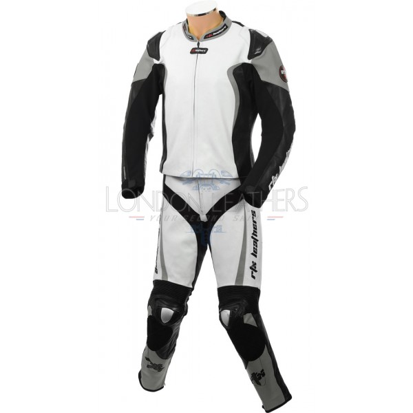 RTX Katana Sports Grey Kangaroo Leather 2 Piece Biker Suit